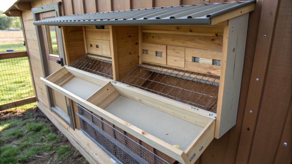 Poop Shelf With Built In Roosting Bars