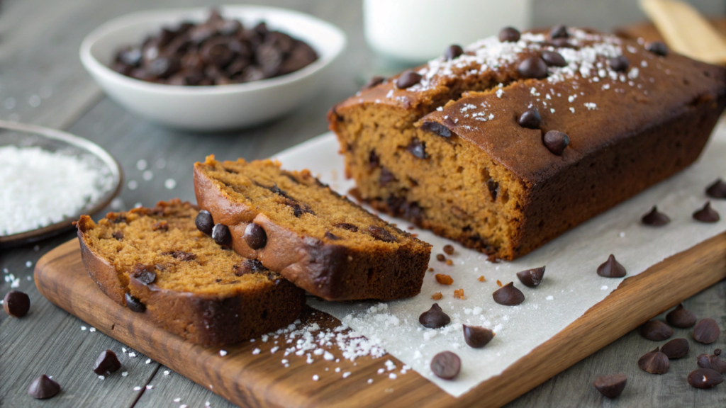 Pumpkin Bread with Dark Chocolate & Sea Salt