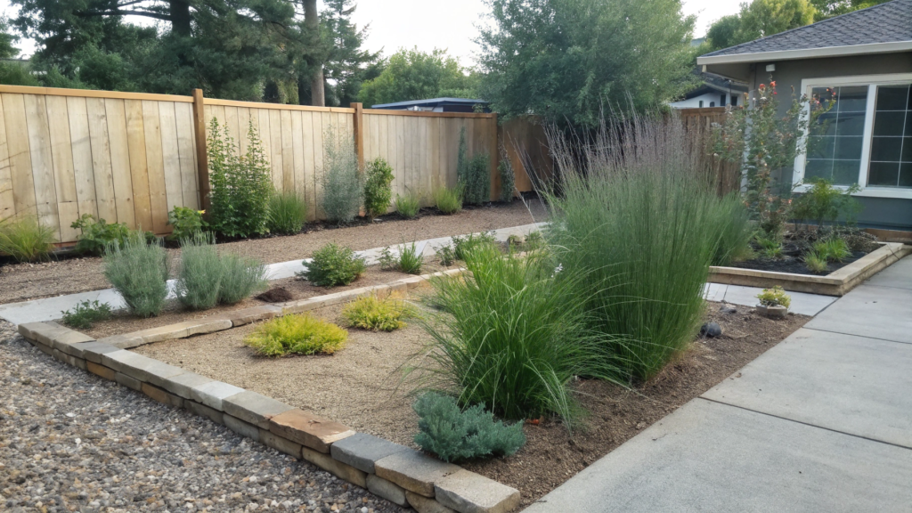 Mosquito Repellent Garden Corner With Layered Herbs and Gravel