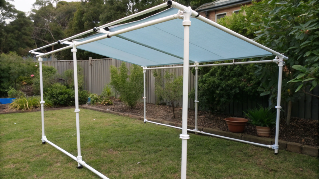 PVC Pipe Shade Frame With Removable Fabric Top
