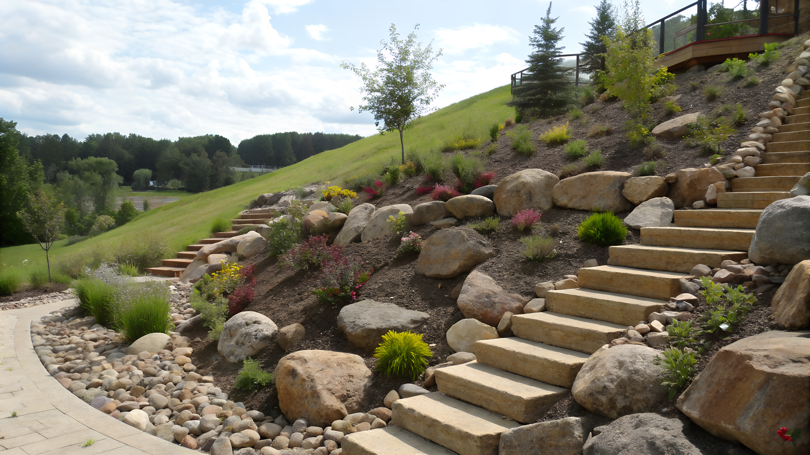 10 Steep Hill Landscaping Ideas With Rocks, Steps, and Full Sun Plants