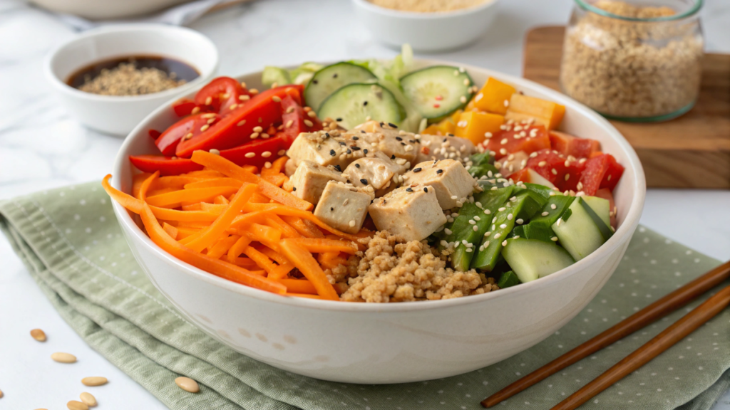 Asian-Inspired Harvest Bowl with Sesame Dressing