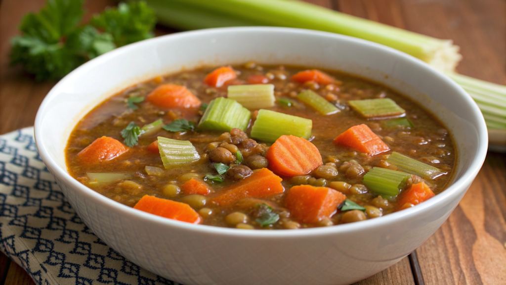 Lentil Soup with Carrots and Celery