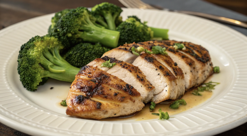 Grilled Chicken with Steamed Broccoli