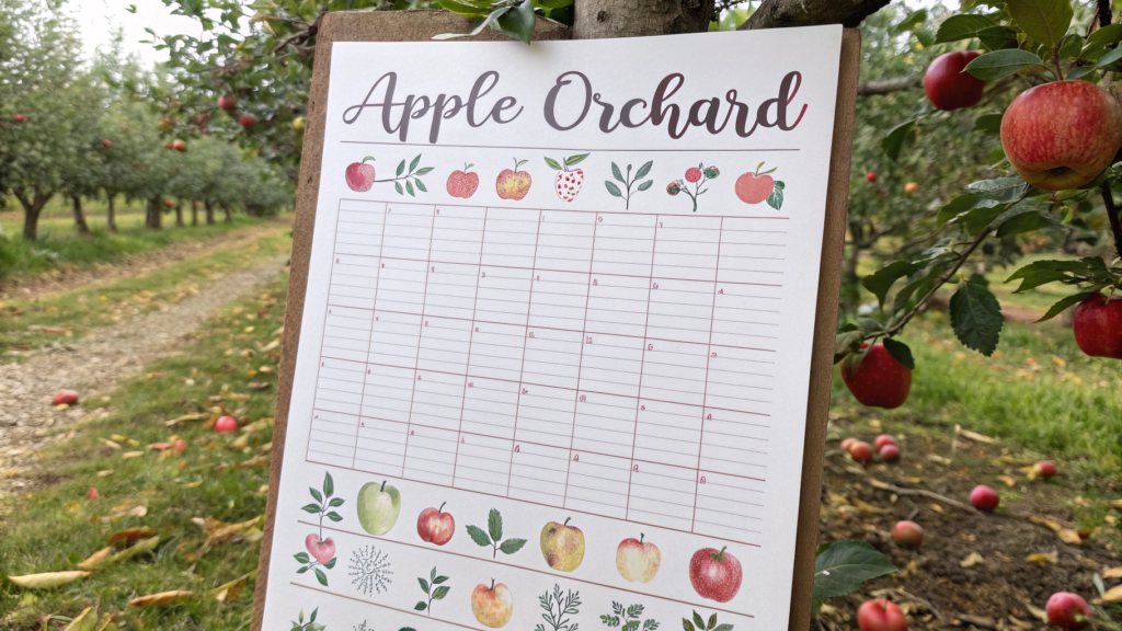 Apple orchard lettering layout