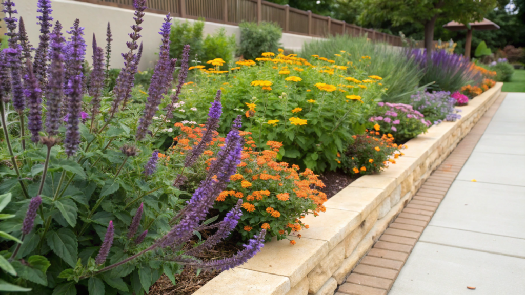 Texas Heat Proof Bed With Salvia, Lantana And Angelonia