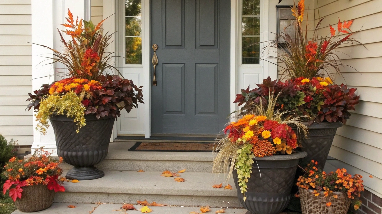 10 Fall Outdoor Planter Ideas for Modern Doors and Small Porches