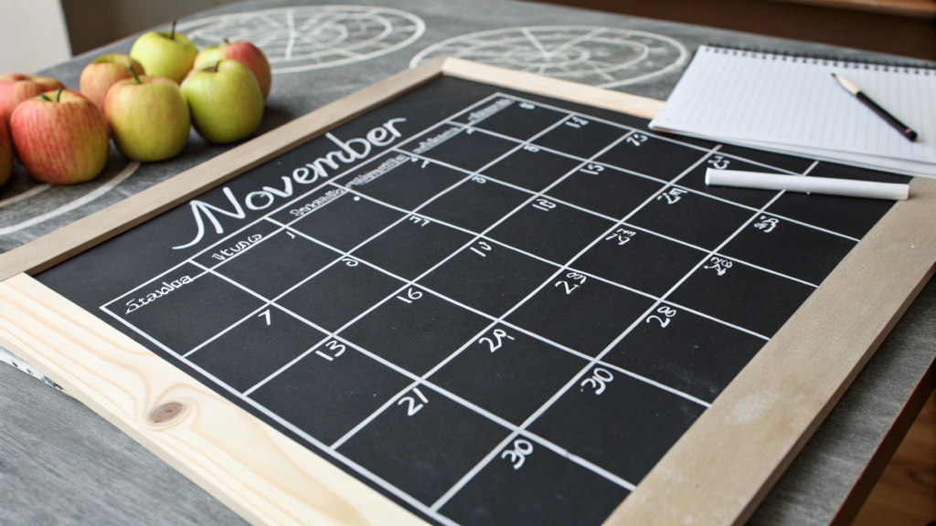 Minimal white chalk calendar
