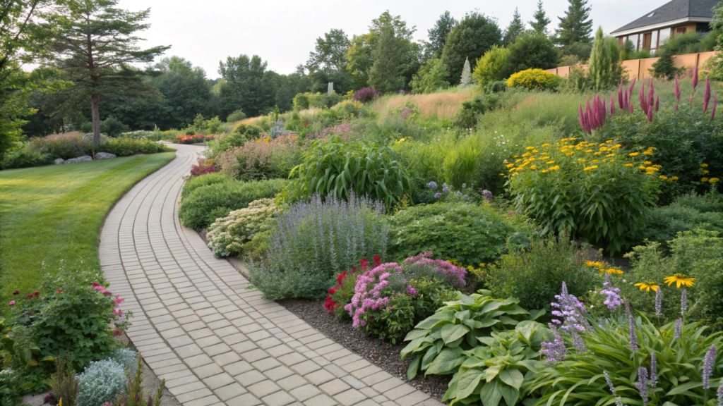 Full Sun Perennial Bed Using Repeating Drifts