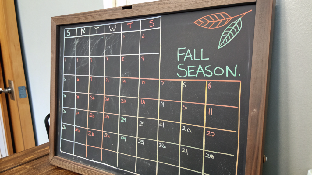 Three color chalk calendar