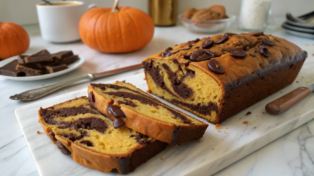 Pumpkin Chocolate Marble Loaf
