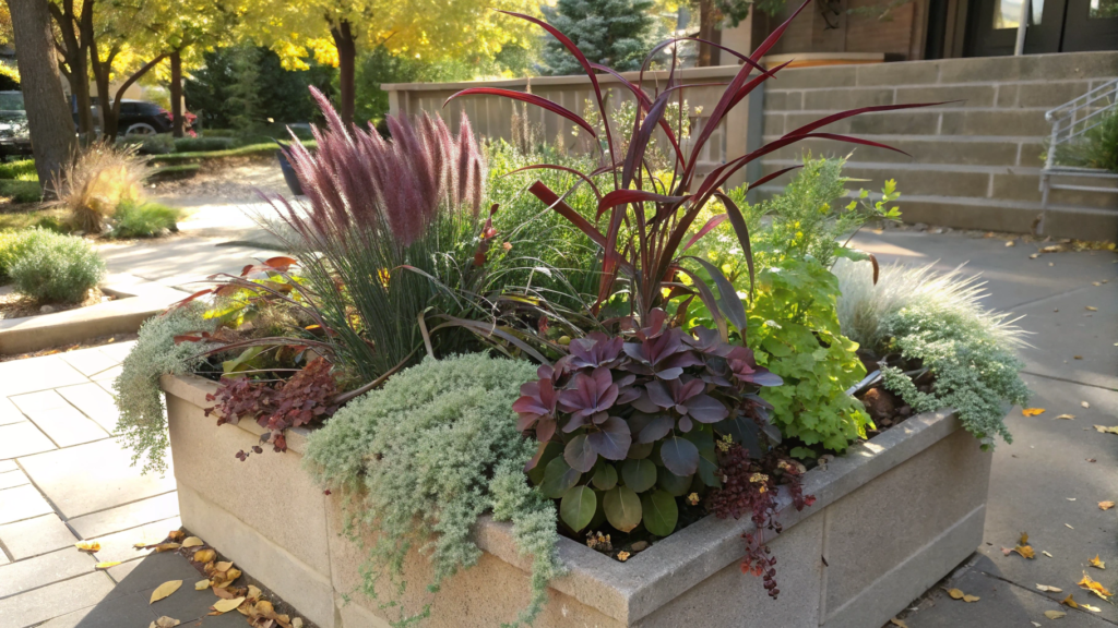 Three Element Outdoor Fall Planter