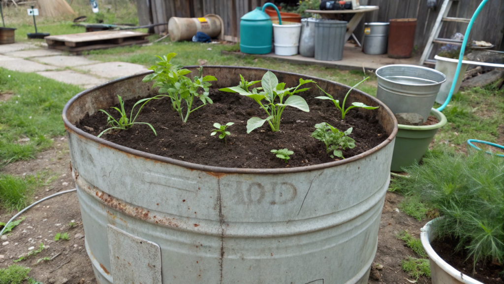 Upcycled 55-Gallon Drum Planters