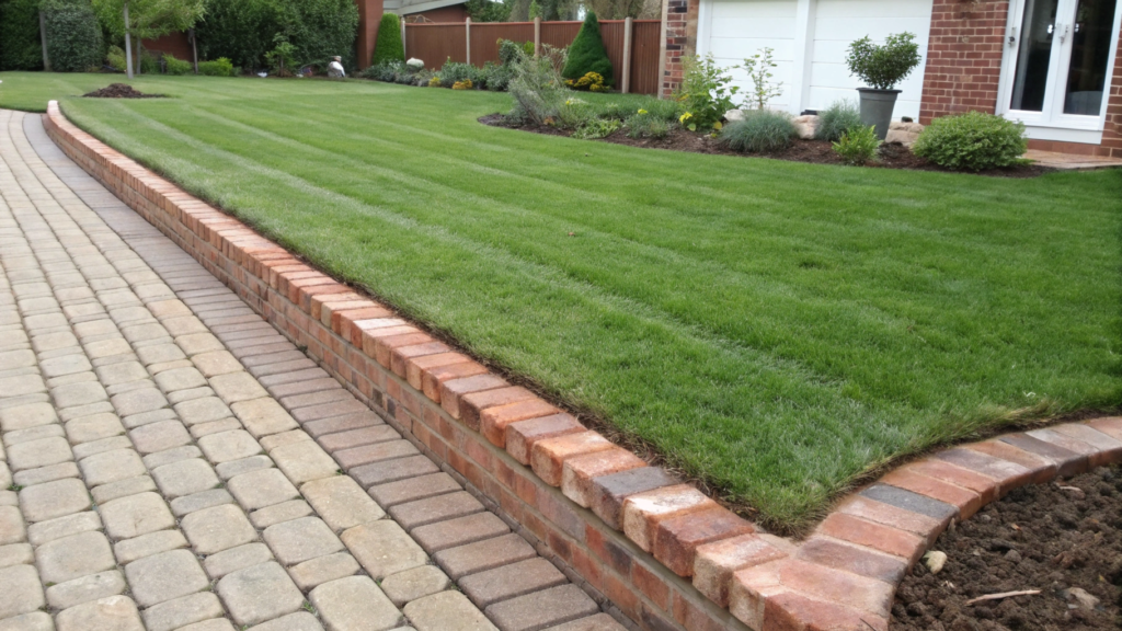 Brick Edging Straight Line Bed For Clean Curb Appeal