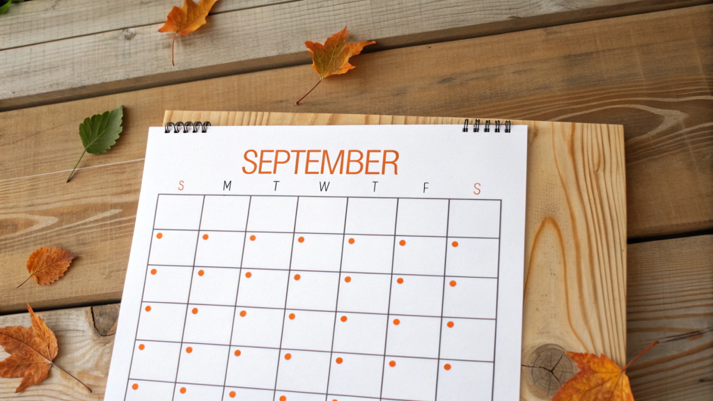 Simple fall calendar design