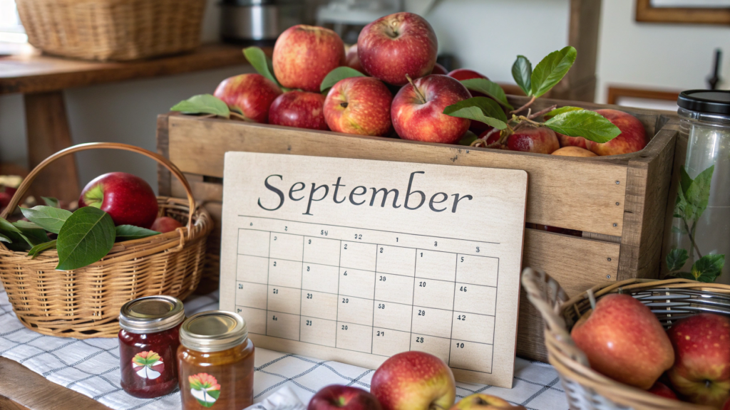 Apple crate calendar art