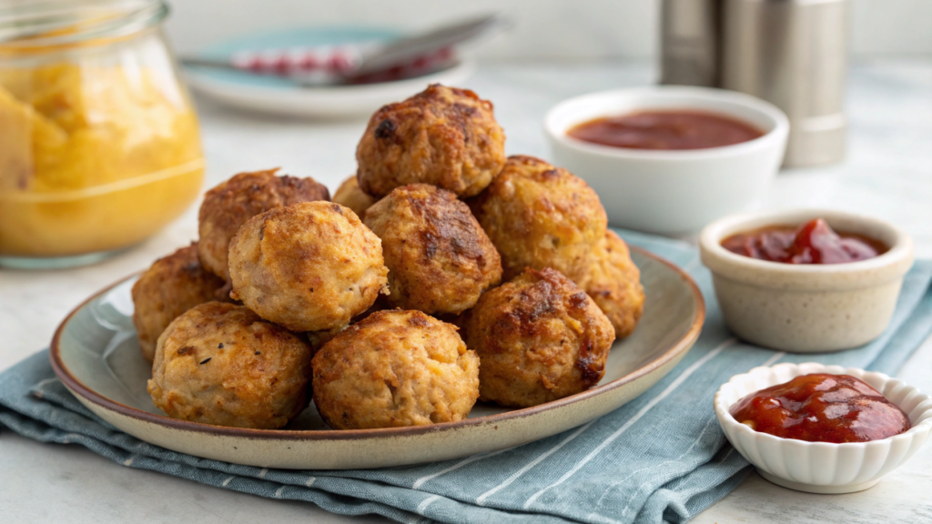 Crispy Air Fryer Sausage Balls with Pancake Mix