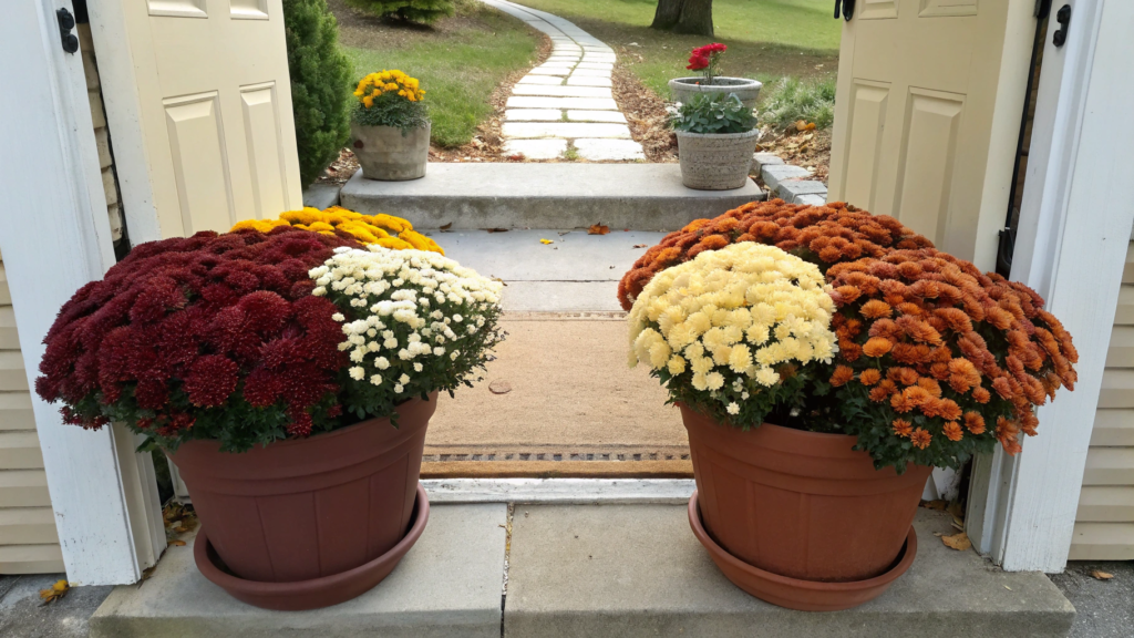 Front door mum color blocking