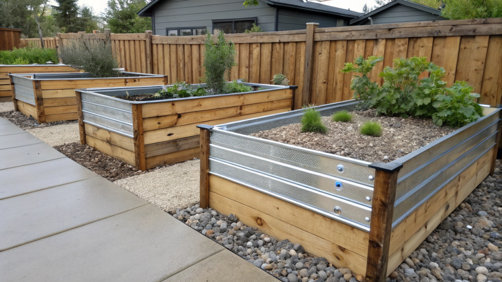 Modern Metal Garden Beds with Rustic Charm