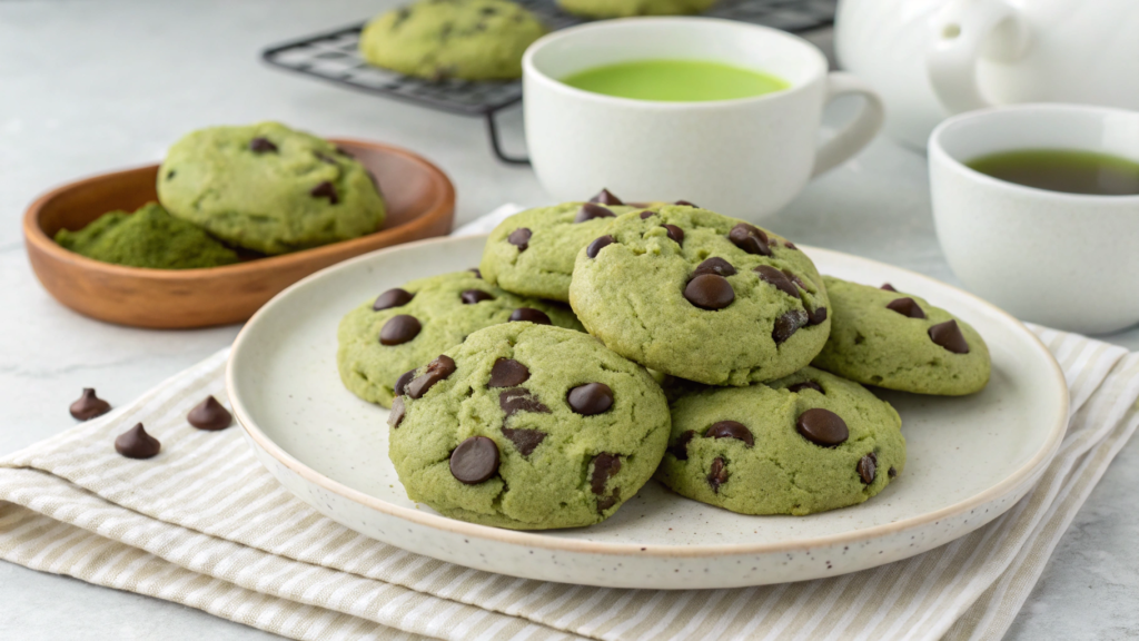 Japanese Matcha Chocolate Chip Cookies