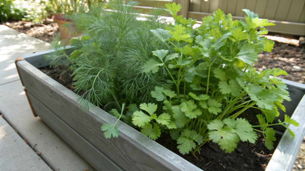Cilantro + Dill for Cool Weather Planter Boxes