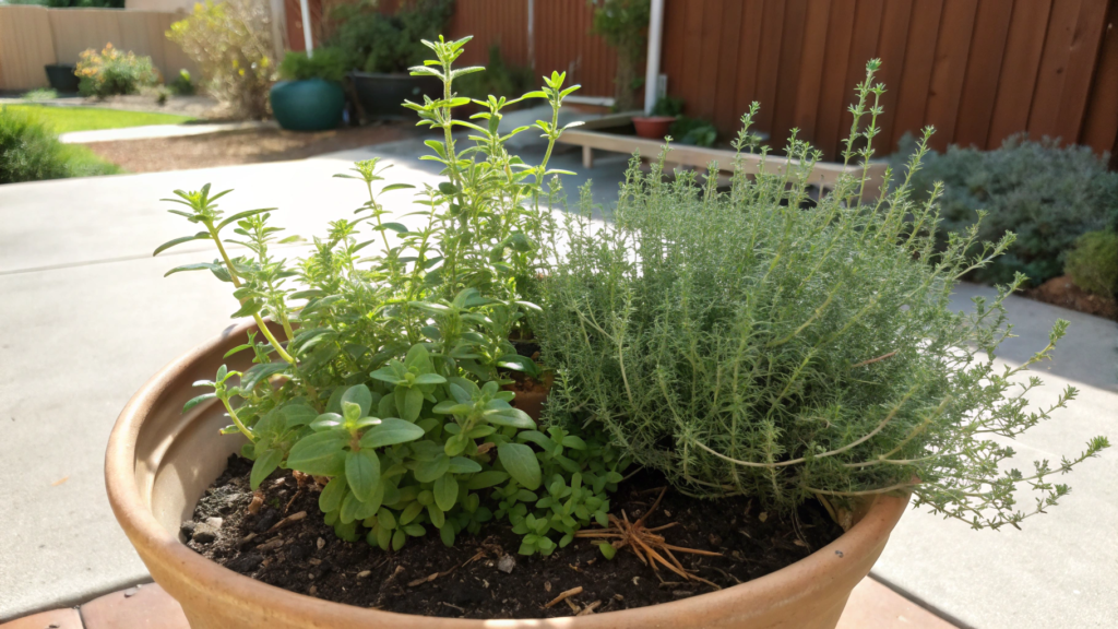 Thyme + Oregano for a Compact Patio Pot