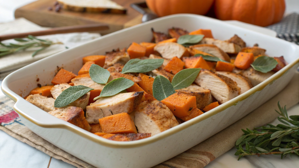 Turkey & Sweet Potato Winter Bake with Sage