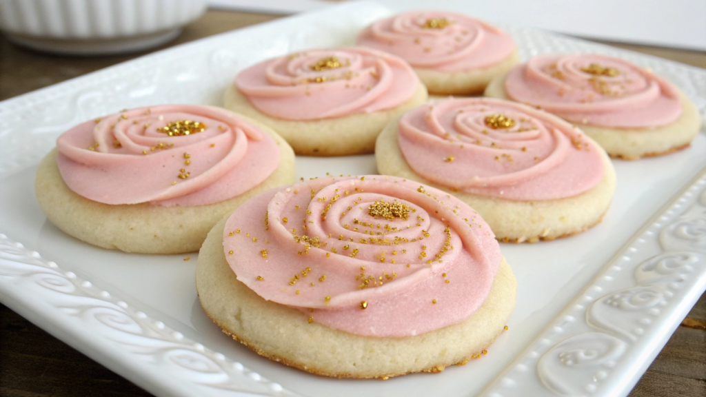 Rosewater Sugar Cookies with Gold Dust