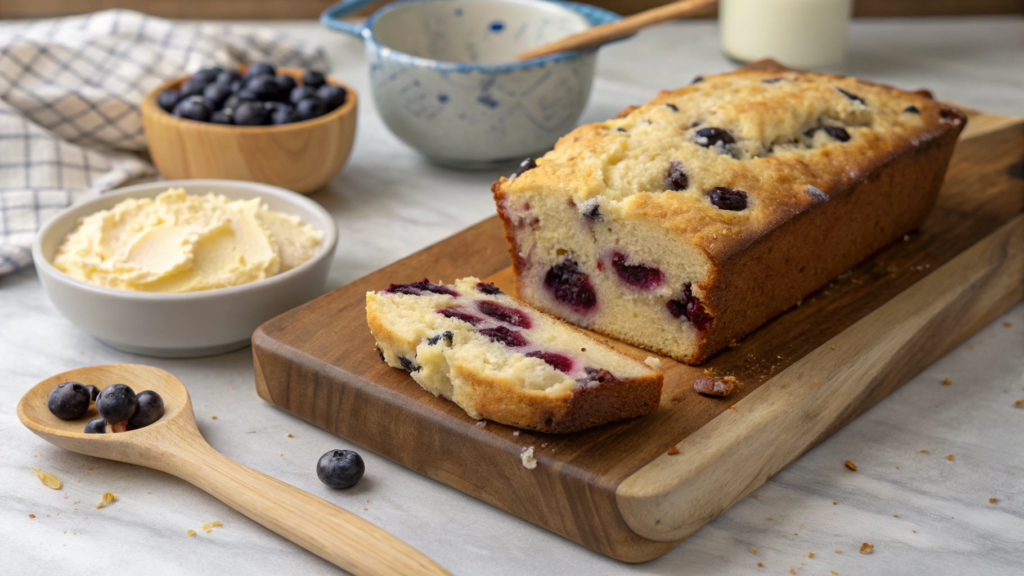 No-Mixer Blueberry Cream Cheese Loaf With Spoon-Stirred Batter