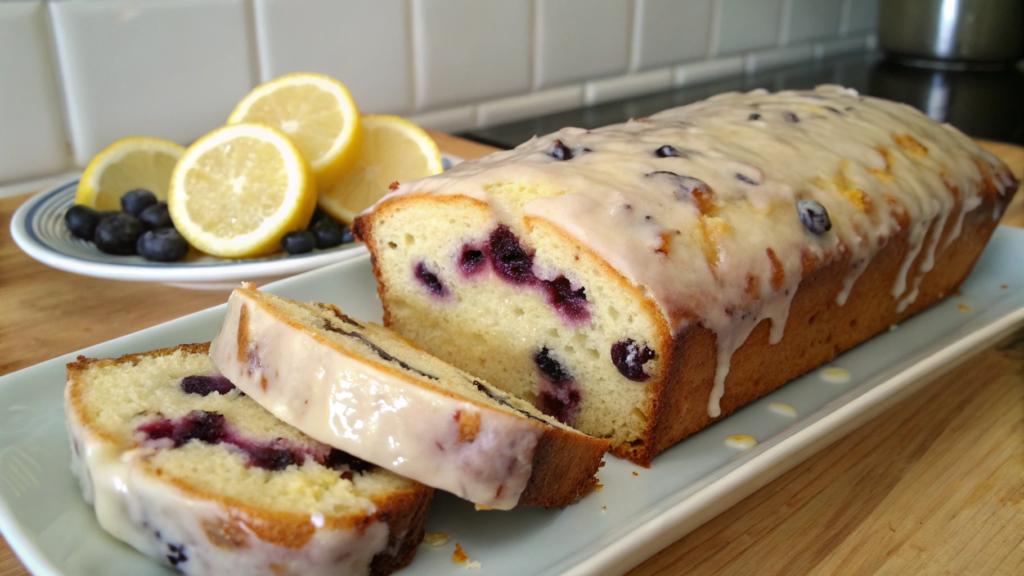 Easy Blueberry Cream Cheese Loaf With Microwave Lemon Glaze