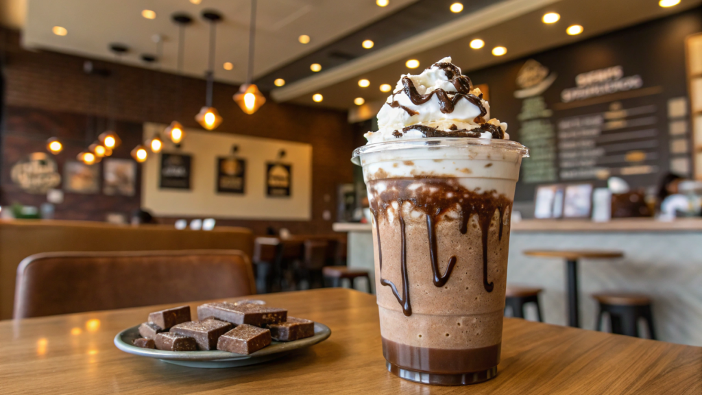 Chocolate Frappé With Coffee Ice Cubes
