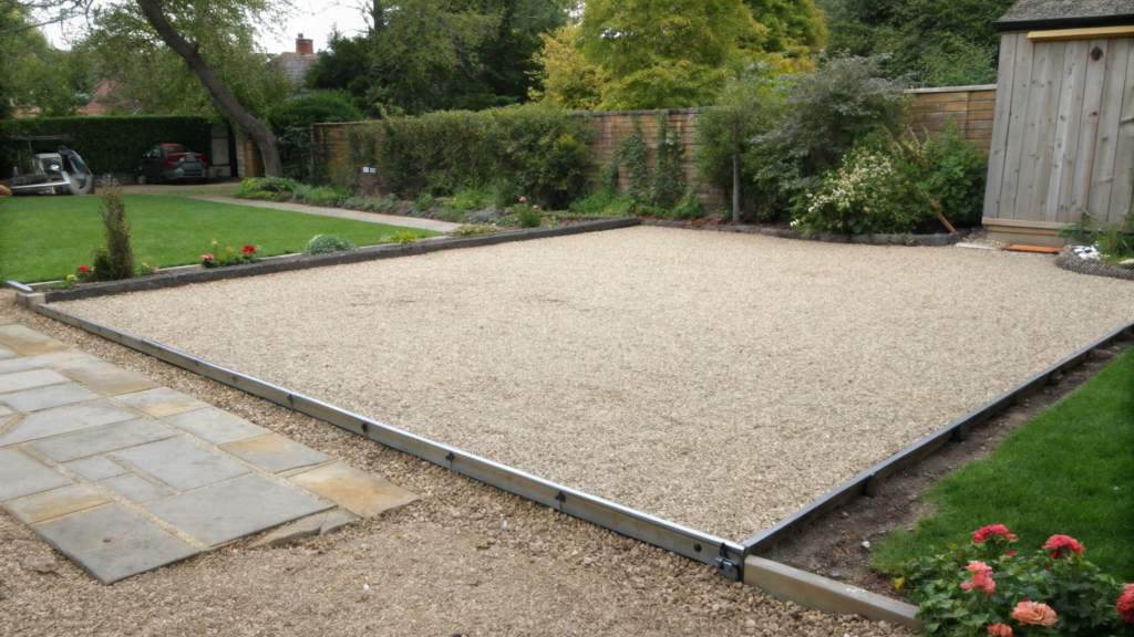 No Dig Pea Gravel Patio With Steel Edging