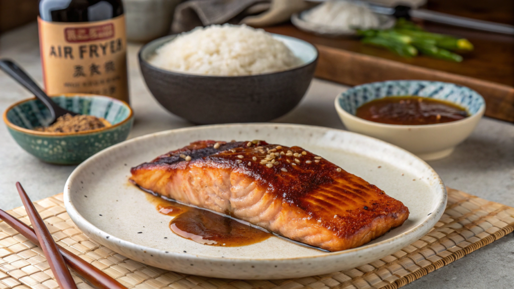 Air Fryer Salmon With Miso Maple Glaze From a Tokyo Alley Idea