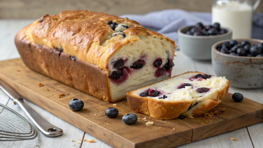 Sourdough Discard Blueberry Cream Cheese Loaf Bread With Fast Rise