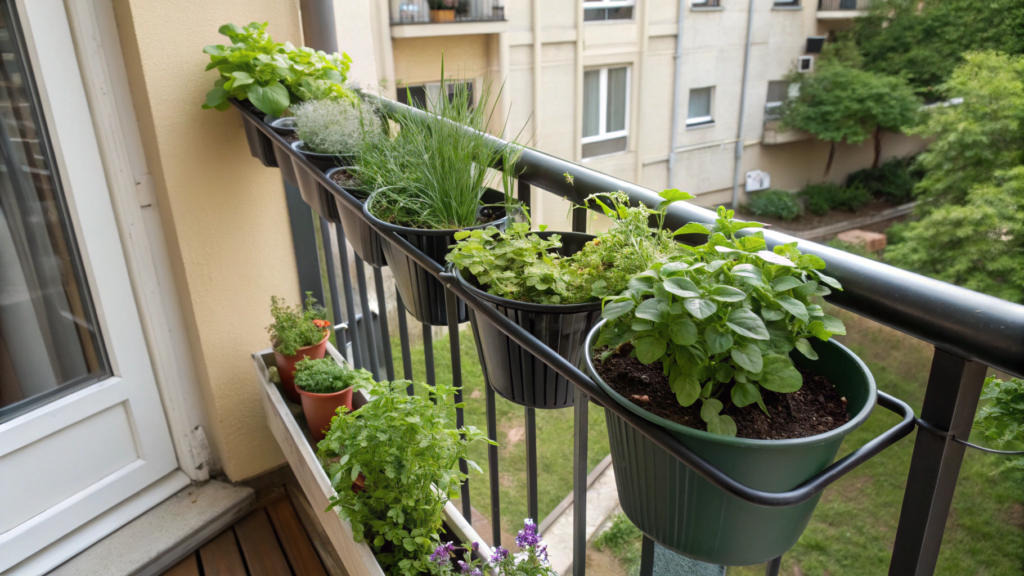The Apartment Rail Planter Herb Bar With Clip On Pots