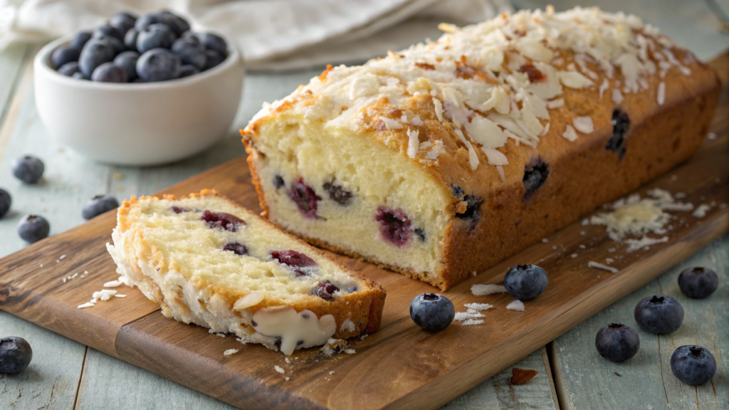 Blueberry Cream Cheese Loaf With Coconut for a Tropical Twist