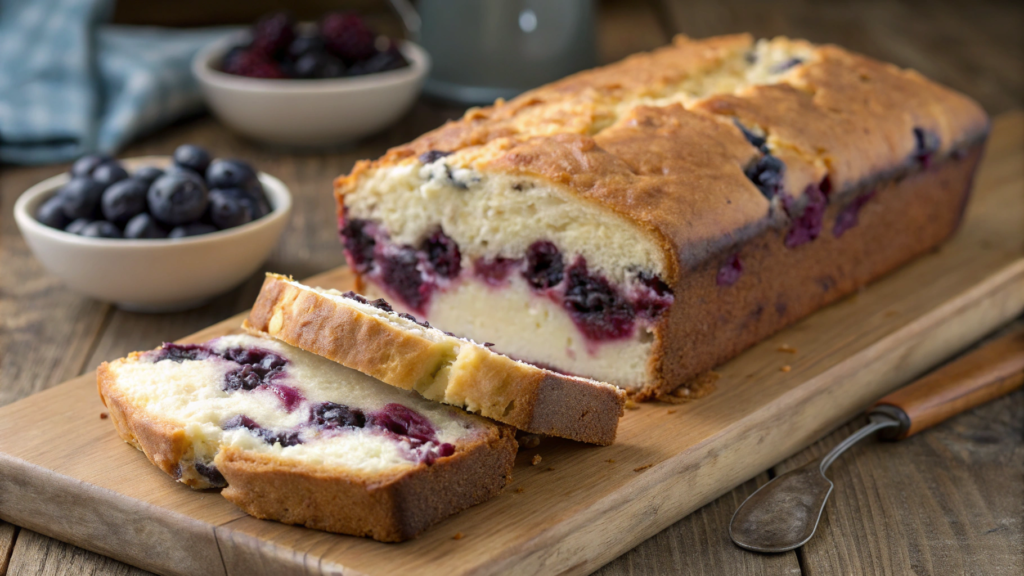 Blueberry Cream Cheese Loaf With a Cream Cheese-Stuffed Center