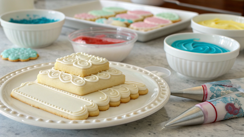 Royal icing sugar cookies that look like they’re from a bakery