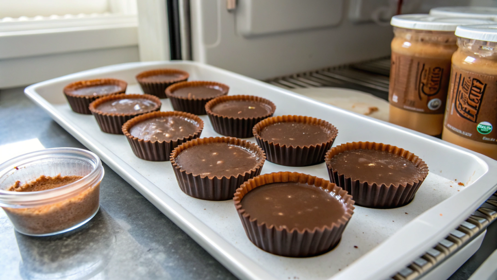 Freezer Set Homemade Reeses Cups With Espresso Pinch