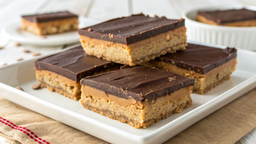 Keto homemade Reeses cups bars with almond flour crust