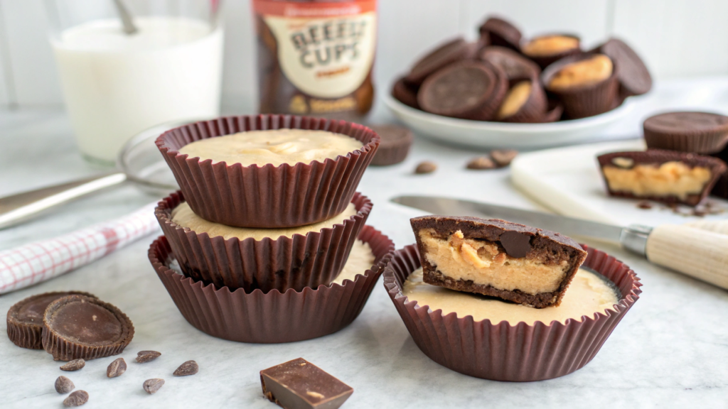Protein Homemade Reeses Cups With Greek Yogurt Filling