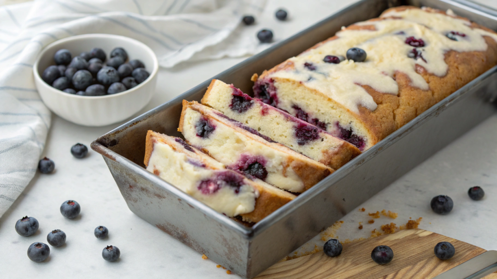 12 Tomatoes inspired blueberry cream cheese loaf copycat