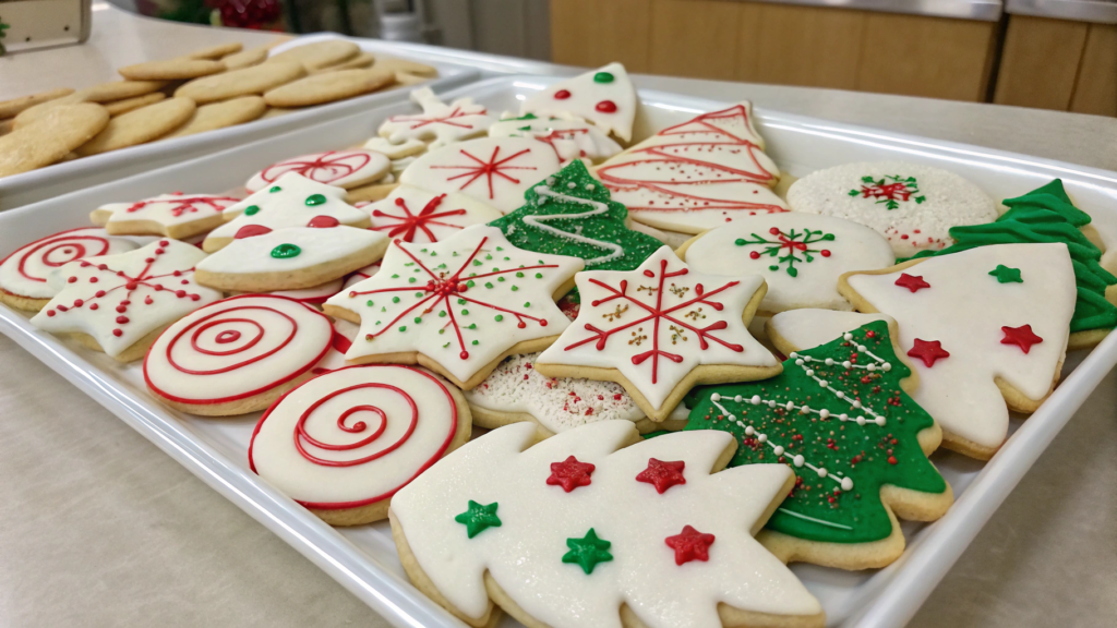 Easy Christmas sugar cookie decorating