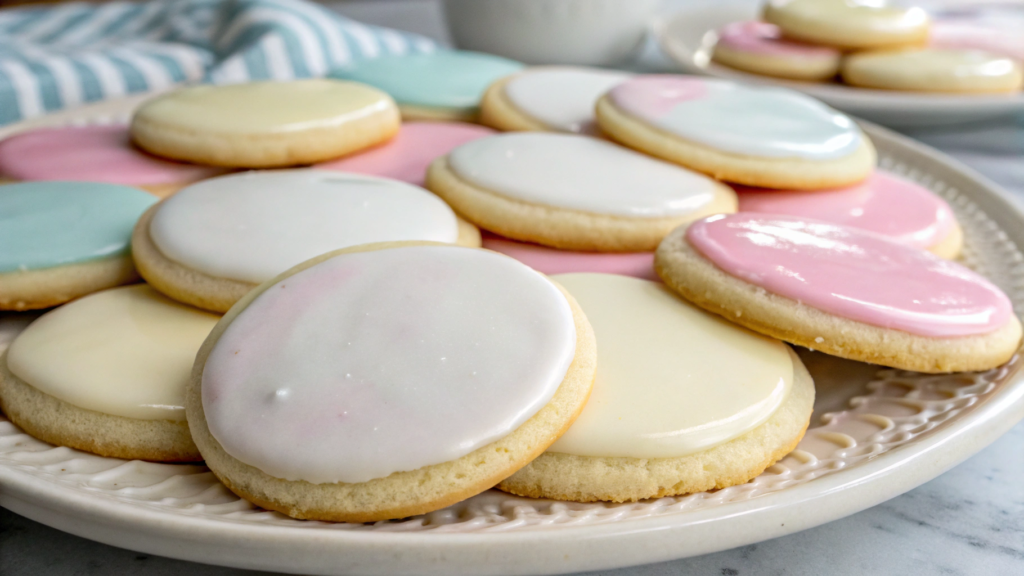 Sugar cookies with glossy 3-ingredient icing