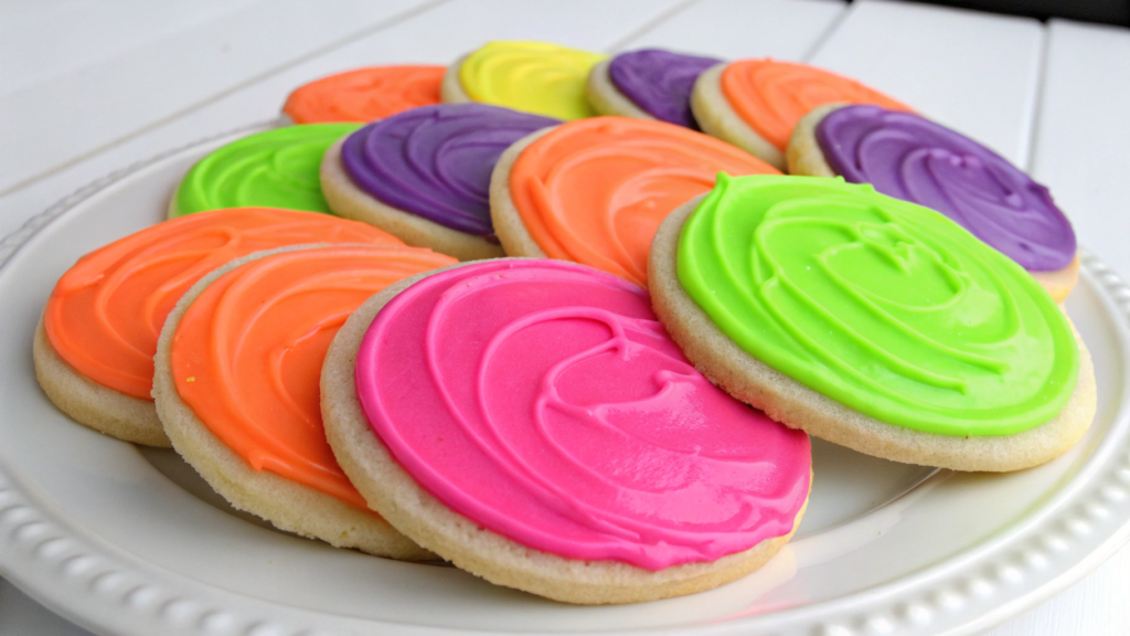 Neon sugar cookie icing for fun parties