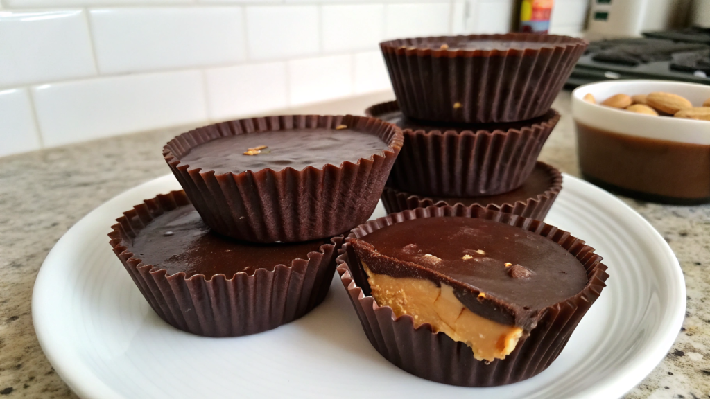 Healthy Homemade Reeses Cups With Maple and Dark Chocolate