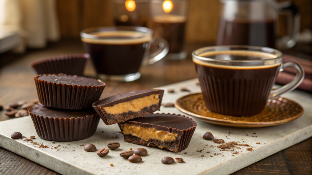 Homemade Reese’s Cups with a pinch of espresso inspired by Italian cafés