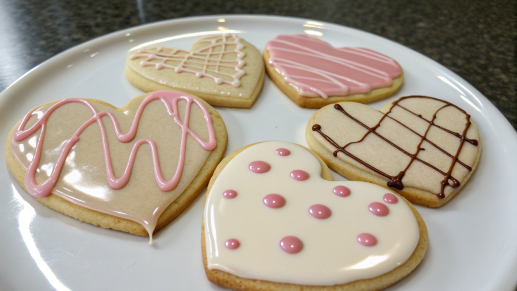 Sugar cookies with drip icing