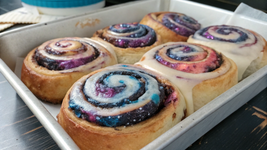 Galaxy Icing Cinnamon Rolls