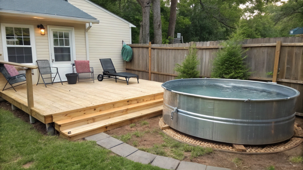 Stock tank pool deck